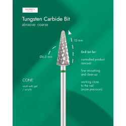 Твърдосплавна фреза cone зелена- coarse -  15/6 DBT-266G.060 - Divinity