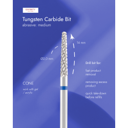 Твърдосплавна фреза cone синя - medium - 14/2 DBT-194B.020 - Divinity
